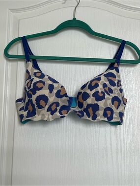Victoria's Secret Leopard Print Very Sexy Push-up Bra - Blue & Tan